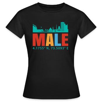 Male Maldives - Women's T-Shirt - black - Front - AI Model Female 172 dark (172cm)