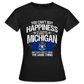Michigan - T-shirt Femme - noir - Devant - AI Model Female 172 dark (172cm)