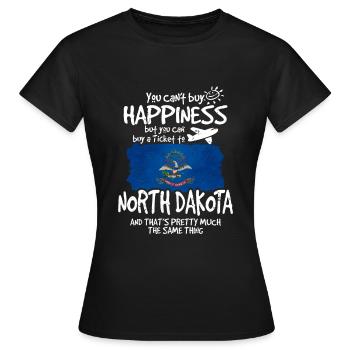Dakota du Nord - T-shirt Femme - noir - Devant - AI Model Female 172 dark (172cm)
