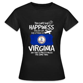 Virginia - Frauen T-Shirt - Schwarz - Vorne - AI Model Female 172 dark (172cm)