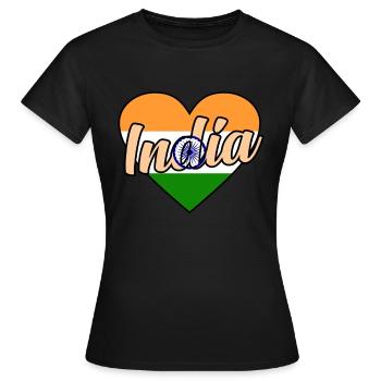Inde - T-shirt Femme - noir - Devant - AI Model Female 172 dark (172cm)