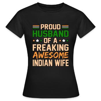 Inde - T-shirt Femme - noir - Devant - AI Model Female 172 dark (172cm)