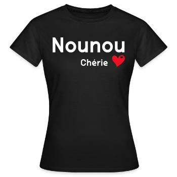 Nounou Cadeau Femme Tatie Bébé - T-shirt Femme - noir - Devant - AI Model Female 172 dark (172cm)