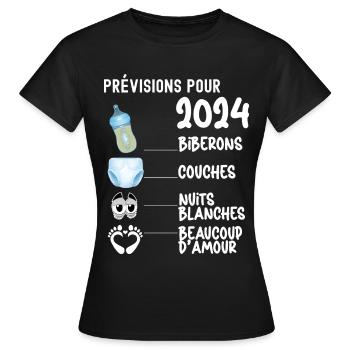 Prognosen für werdende Mamas 2024 - Frauen T-Shirt - Schwarz - Vorne - AI Model Female 172 dark (172cm)