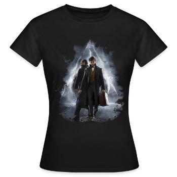 Phantastische Tierwesen Scamander Dumbledore - Frauen T-Shirt - Schwarz - Vorne - AI Model Female 172 dark (172cm)