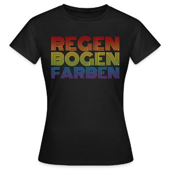 LGBT Regenbogenfarben Regenbogen Farben CSD Pride - Frauen T-Shirt - Schwarz - Vorne - AI Model Female 172 dark (172cm)