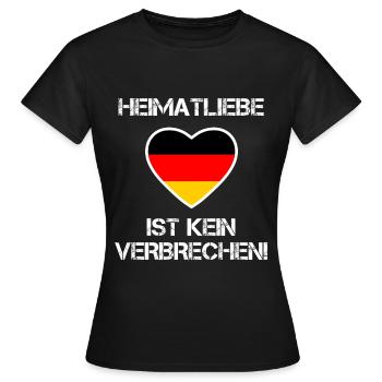 Heimatliebe ist kein Verbrechen - Deutschland AFD - Frauen T-Shirt - Schwarz - Vorne - AI Model Female 172 dark (172cm)