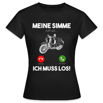 Simson KR51 Schwalbe Zweitakt DDR Moped Mofa - Frauen T-Shirt - Schwarz - Vorne - AI Model Female 172 dark (172cm)