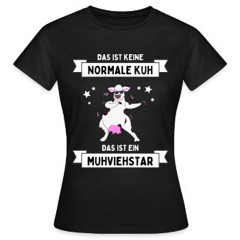 Kuh Kühe Muhviehstar Rind Vieh Bauer Landwirt - Frauen T-Shirt - Schwarz - Vorne - AI Model Female 172 dark (172cm)