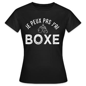 J peux pas j ai boxe Cadeau cool boxe - T-shirt Femme - noir - Devant - AI Model Female 172 dark (172cm)