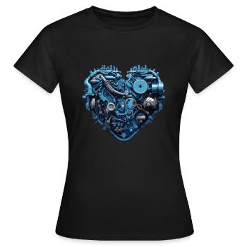 Mécanique Coeur Moteur Mécanique Mécanique de Voiture - T-shirt Femme - noir - Devant - AI Model Female 172 dark (172cm)