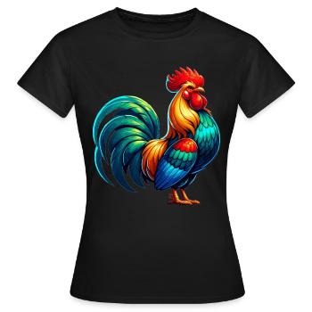 Belle image de coq - T-shirt Femme - noir - Devant - AI Model Female 172 dark (172cm)