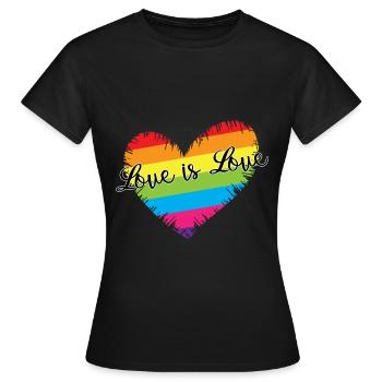 Love is Love heart - Women's T-Shirt - black - Front - AI Model Female 172 dark (172cm)