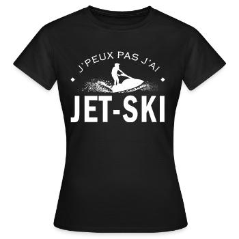 J'peux pas j'ai Jet-ski cadeau humour jet ski - T-shirt Femme - noir - Devant - AI Model Female 172 dark (172cm)