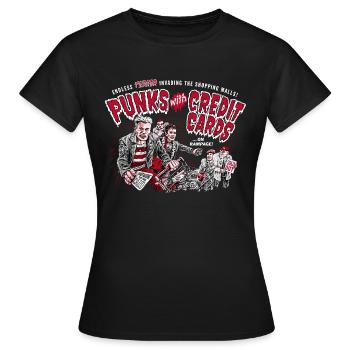 Punks with Credit Cards - Frauen T-Shirt - Schwarz - Vorne - AI Model Female 172 dark (172cm)