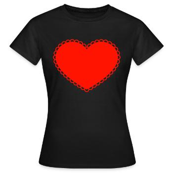 Coeur - T-shirt Femme - noir - Devant - AI Model Female 172 dark (172cm)