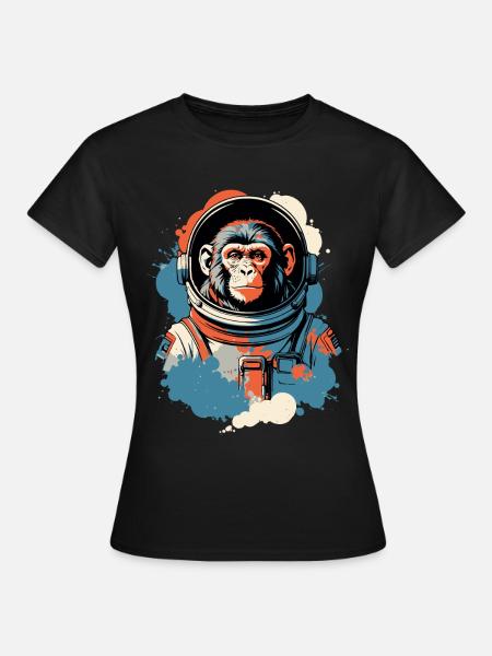 Ein Affe im Raumanzug - Frauen T-Shirt - Schwarz