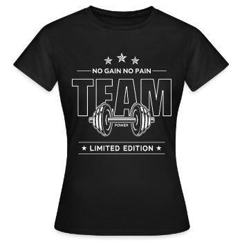 PAS DE GAIN, PAS DE DOULEUR - T-shirt Femme - noir - Devant - AI Model Female 172 dark (172cm)