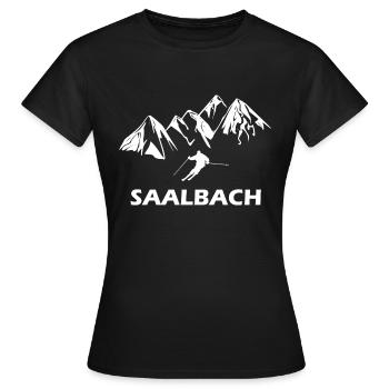 skier saalbach - T-shirt Femme - noir - Devant - AI Model Female 172 dark (172cm)