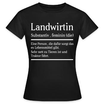 Landwirtin Bäuerin Definition Bedeutung Beruf - Frauen T-Shirt - Schwarz - Vorne - AI Model Female 172 dark (172cm)