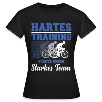 Starkes Team Fahrrad fahren - Frauen T-Shirt - Schwarz - Vorne - AI Model Female 172 dark (172cm)