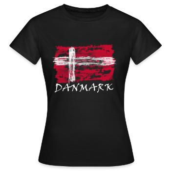 Drapeau danois - T-shirt Femme - noir - Devant - AI Model Female 172 dark (172cm)