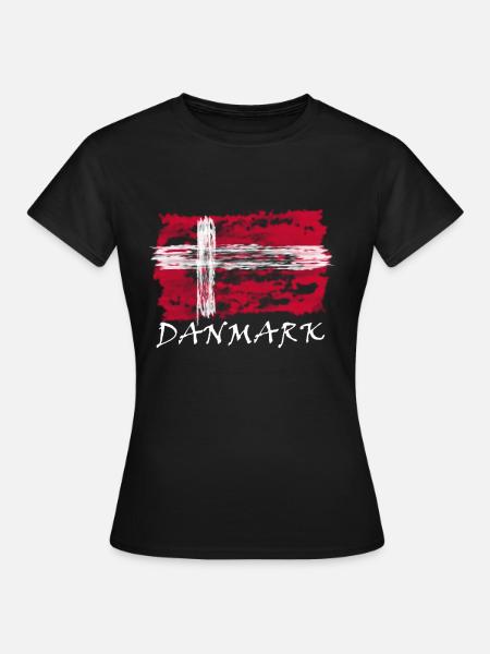 Deense vlag - Dame-T-shirt - sort