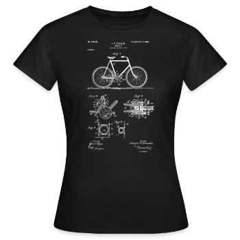 Vintage Patent Print 1900 Fahrrad Radfahren Design - Frauen T-Shirt - Schwarz - Vorne - AI Model Female 172 dark (172cm)