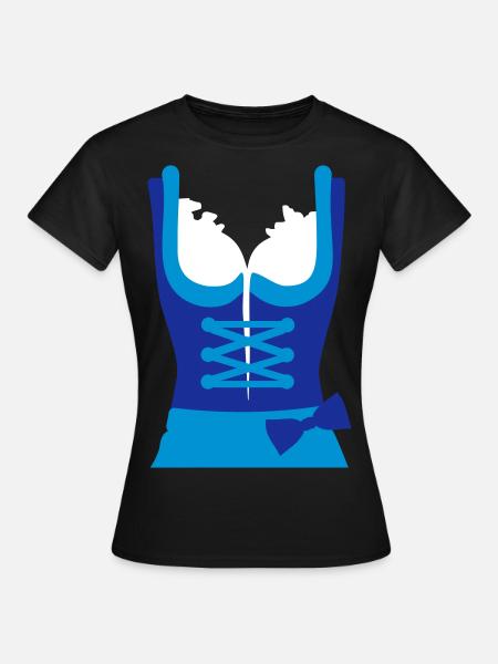 Dirndl - Frauen T-Shirt - Schwarz