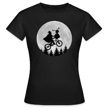 frohes fest Weihnachtsmann - Frauen T-Shirt - Schwarz - Vorne - AI Model Female 172 dark (172cm)