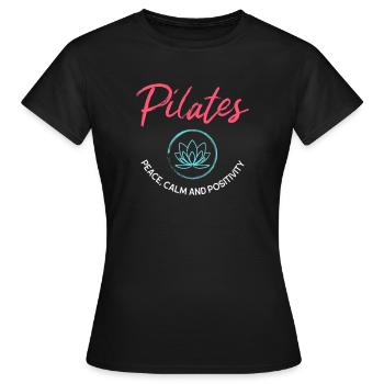 Pilates - Peace Calm Positivity - Women's T-Shirt - black - Front - AI Model Female 172 dark (172cm)