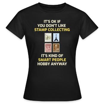 Stamp Collecting Collector Philatelist - Women's T-Shirt - black - Front - AI Model Female 172 dark (172cm)