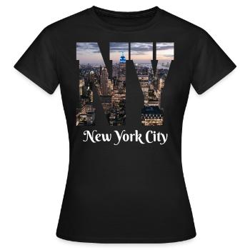 Accro à New York - T-shirt Femme - noir - Devant - AI Model Female 172 dark (172cm)