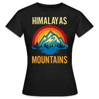 Himalaya-Gebirge Sonnenuntergang - Frauen T-Shirt - Schwarz - Vorne - AI Model Female 172 dark (172cm)