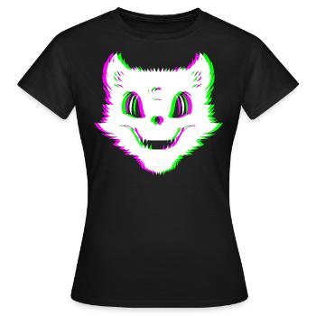 Méchant chat Techno Rave Halloween Trip - T-shirt Femme - noir - Devant - AI Model Female 172 dark (172cm)