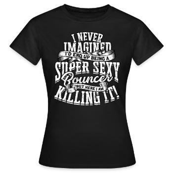 türsteher geschenk bodyguard sicherheit sicherheit - Frauen T-Shirt - Schwarz - Vorne - AI Model Female 172 dark (172cm)