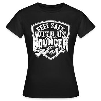 türsteher geschenk bodyguard sicherheit sicherheit - Frauen T-Shirt - Schwarz - Vorne - AI Model Female 172 dark (172cm)