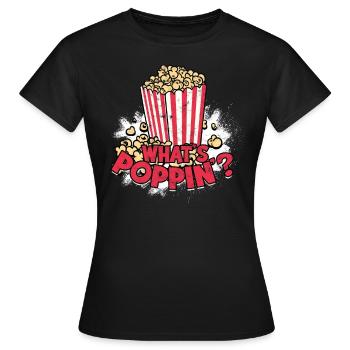 Popcorn Cinema Gift Gift Idea Film Mais Filma - Women's T-Shirt - black - Front - AI Model Female 172 dark (172cm)