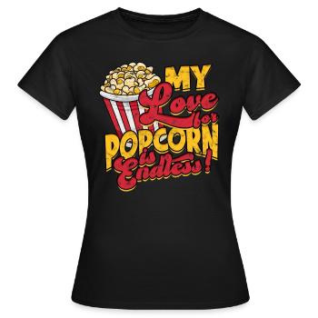 Popcorn Cinema Gift Gift Idea Film Mais Filma - Women's T-Shirt - black - Front - AI Model Female 172 dark (172cm)