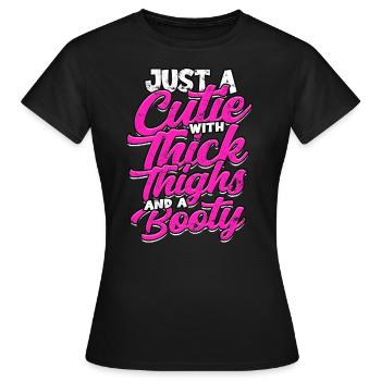 thick thick thighs thick thighs thighs - Women's T-Shirt - black - Front - AI Model Female 172 dark (172cm)