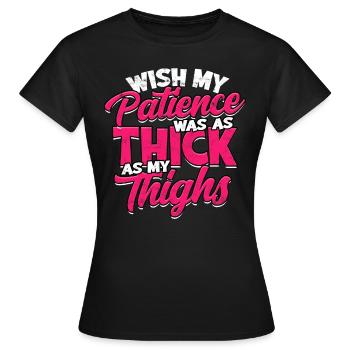 cuisses épaisses cuisses épaisses cuisses épaisses cuisses - T-shirt Femme - noir - Devant - AI Model Female 172 dark (172cm)