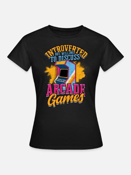 retro gamer videospiele arcade gaming flipper spie - Dame-T-shirt - sort