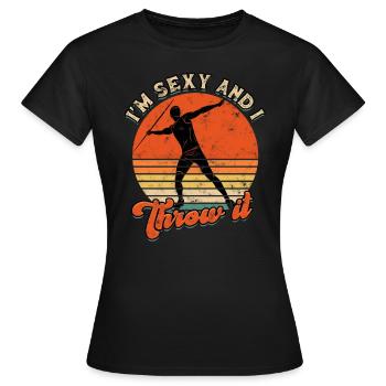 Speer lance des œuvres d’athlétisme - T-shirt Femme - noir - Devant - AI Model Female 172 dark (172cm)