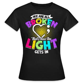 depression depressive sad gift idea unfortunate - Women's T-Shirt - black - Front - AI Model Female 172 dark (172cm)