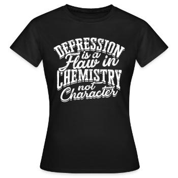 depression depressive sad gift idea unfortunate - Women's T-Shirt - black - Front - AI Model Female 172 dark (172cm)