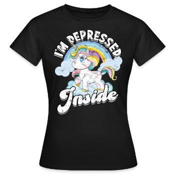 depression depressive sad gift idea unfortunate - Women's T-Shirt - black - Front - AI Model Female 172 dark (172cm)