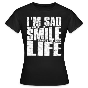 depression depressive sad gift idea unfortunate - Women's T-Shirt - black - Front - AI Model Female 172 dark (172cm)