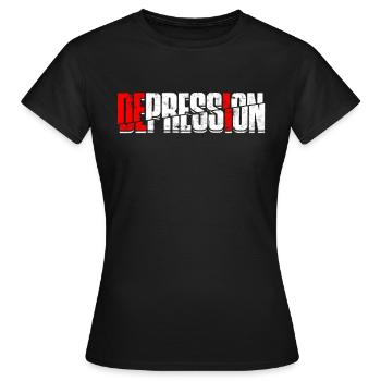 depression depressive sad gift idea unfortunate - Women's T-Shirt - black - Front - AI Model Female 172 dark (172cm)
