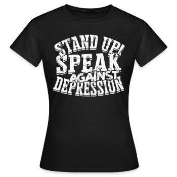 depression depressive sad gift idea unfortunate - Women's T-Shirt - black - Front - AI Model Female 172 dark (172cm)