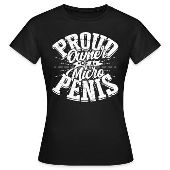 Micropénis Petit Pénis Sexe Cock Club Micro - T-shirt Femme - noir - Devant - AI Model Female 172 dark (172cm)